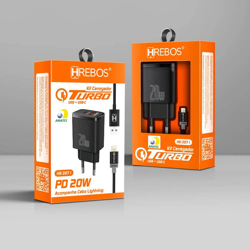 Kit Carregador Turbo USB USB HRebos HS-307i