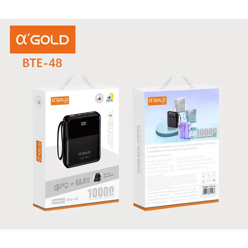 Power Bank Portátil Turbo 22.5W / 10000mAh / Com Display BTE-48A
