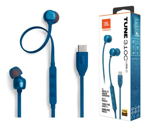 Fone de Ouvido JBL TUNE 310, USB-C