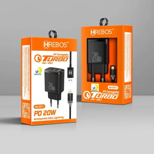 Kit Carregador Turbo USB USB HRebos HS-307i