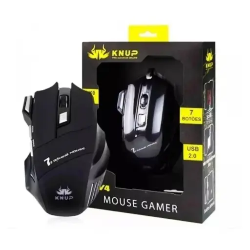 Mouse Gamer Usb Rgb 7 Botões Knup - Kp-v4