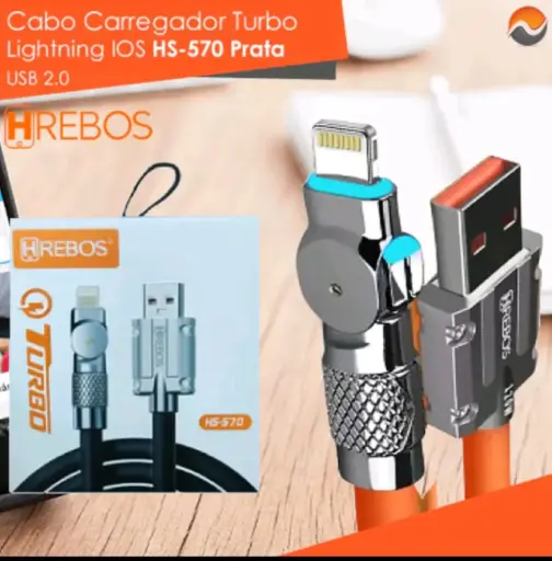Cabo carregador turbo hrebos ios hs-570